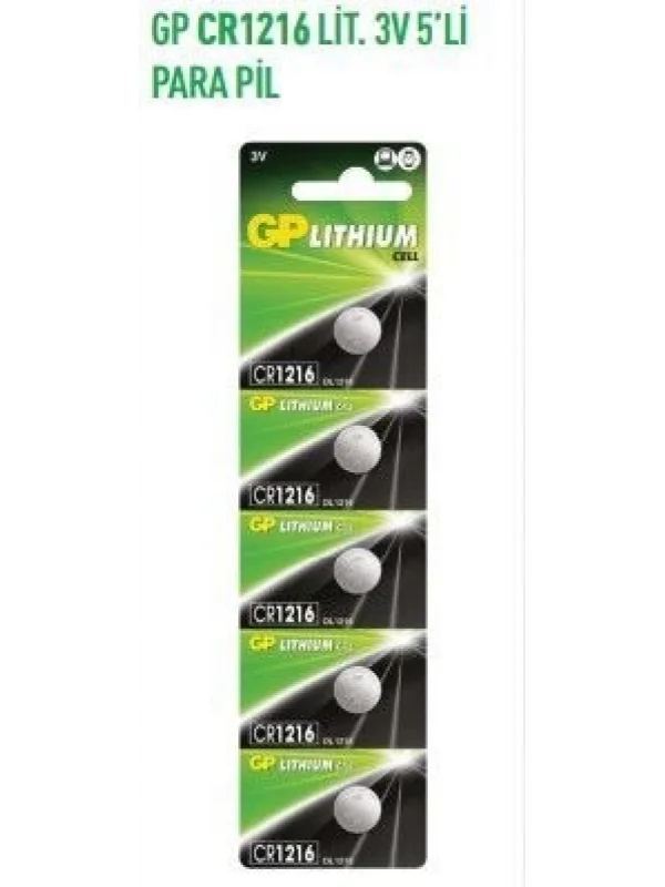GPCR12167 CR1216 LİT. 3V 5Lİ PARA PİL