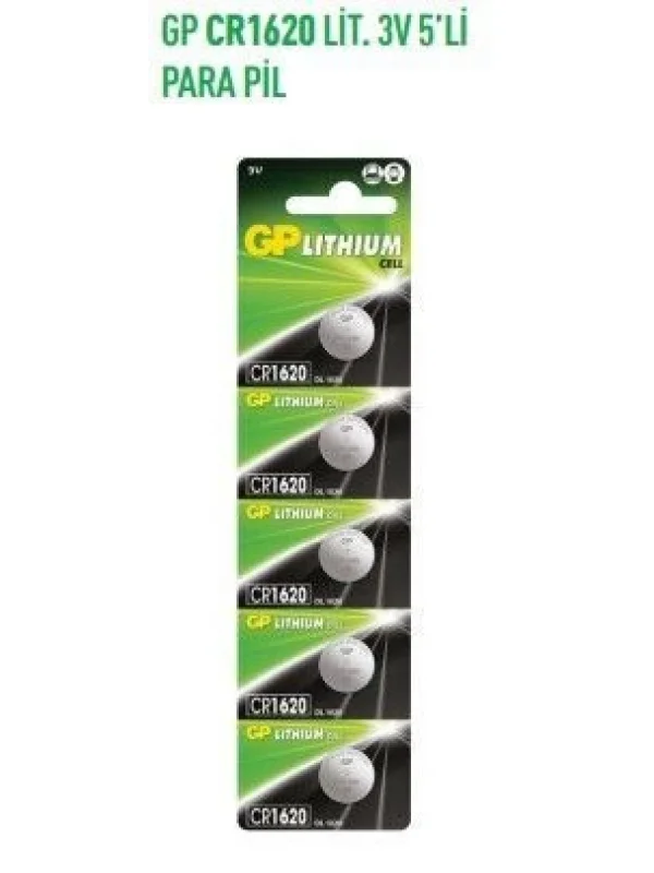 GPCR16207 CR1620 LİT. 3V 5Lİ PARA PİL