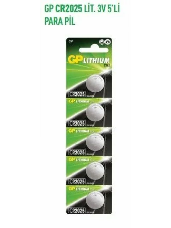GPCR20257 CR2025 LİT. 3V 5Lİ PARA PİL