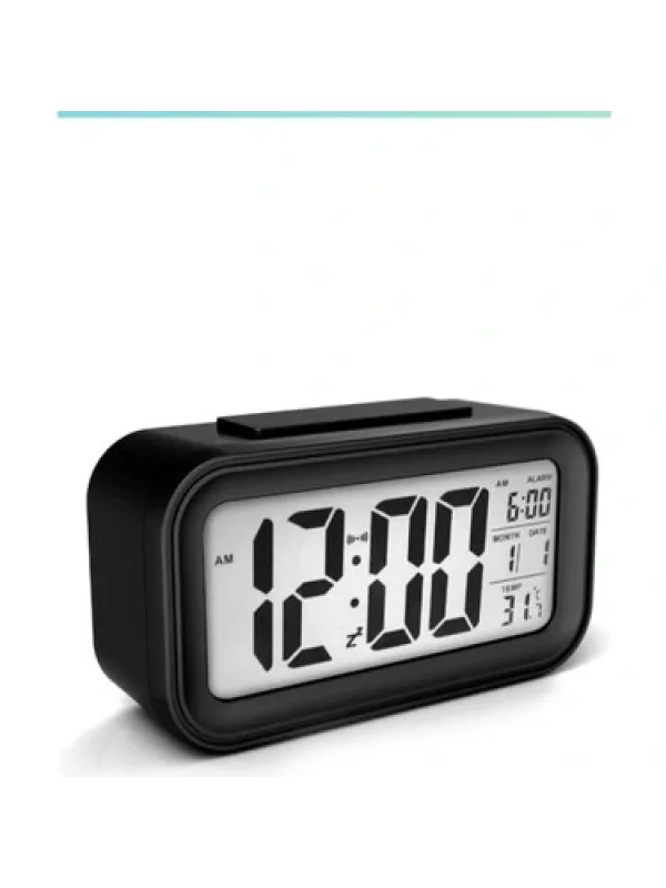 MASAÜSTÜ DİJİTAL ALARMLI SİYAH SAAT
