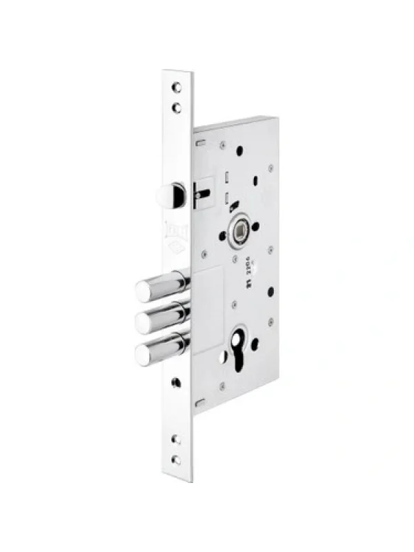 Monoblok Çelik Kapı Kilidi - KROM ( SN Nikel Silindirli )