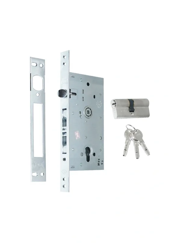 Monoblok Champion Çelik Kapı Kilidi - KROM (SN Nikel Silindirli)