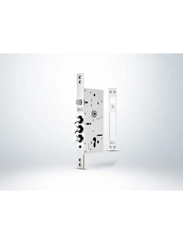 Monoblok Döner Sürgülü Çelik Kapı Kilidi - KROM ( SN Nikel Silindirli )