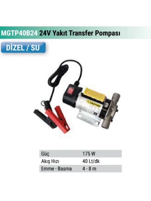 OMEGA TOOLS PASLANMAZ GÖVDE YAKIT TRANSFER POMP. 24 V. 175W.