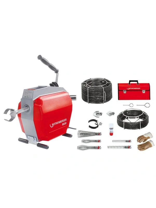 Rothenberger R600 Kanal Açma Makinesi 16+22mm Spiral + Uç Seti