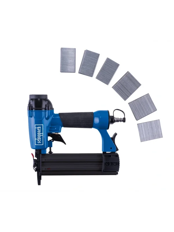 Scheppach ANS15 Pnömatik Çivi Tabancası – 15-50 mm Çivi, 16-40 mm Zımba, 1,5 L Hava Tüketimli