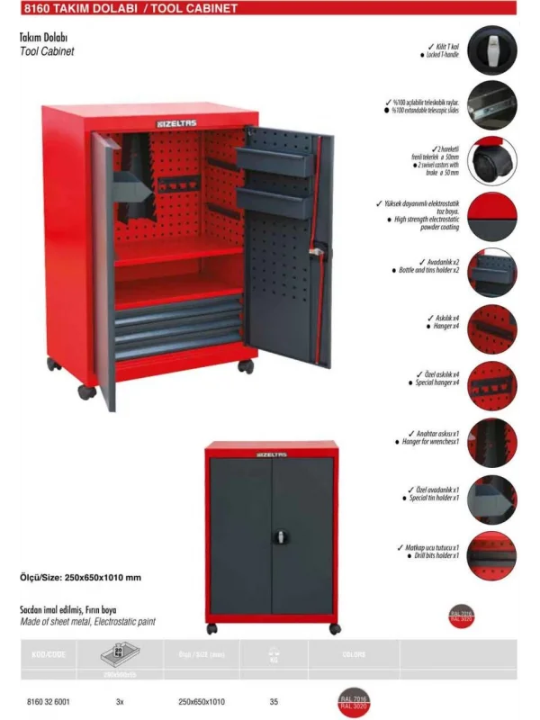 TAKIM DOLABI ( BOŞ ) 250X643X943