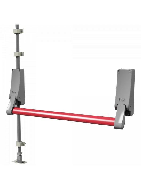 TEK KANAT DİK KİLİTLEMELİ PANİK BAR (BARELSİZ) (GRİ GÖVDE-KIRMIZI BAR)