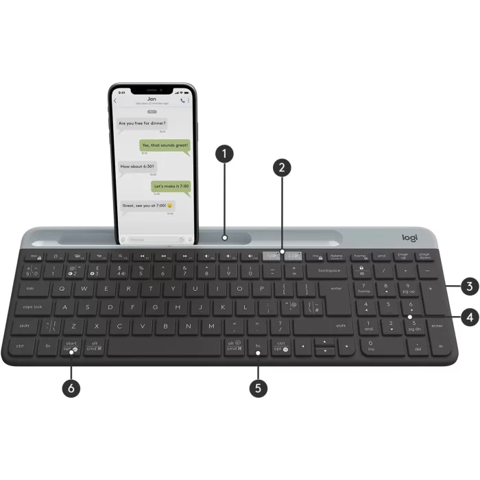 Logitech K580 Slim 920-010624 Siyah Q Kablosuz Bluetooth Klavye 920-010624 