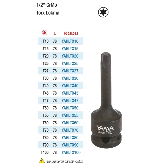 1/2 CrMo Torx Lokma