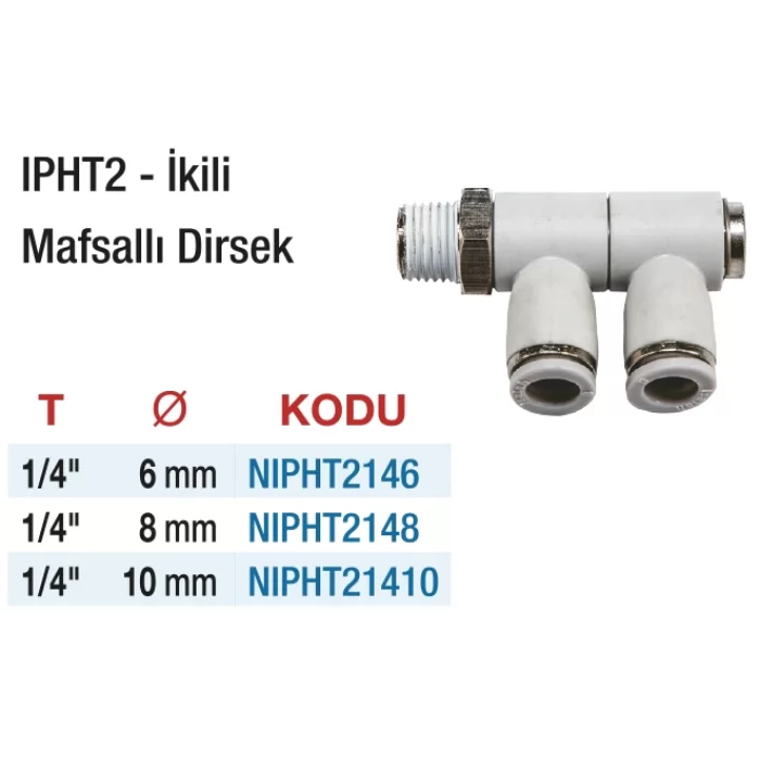 1/4 IPHT2 İkili Mafsallı Dirsek