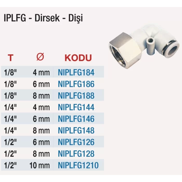 1/8 IPLFG Dirsek Dişi - 10 Adet