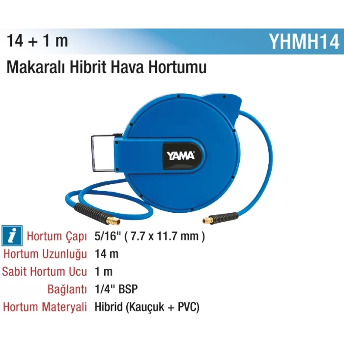 14 + 1 m. Makaralı Hava Hortumu