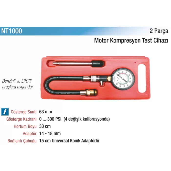 2 Parça Motor Kompresyon Test Cihazı