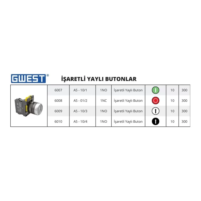 22 mm İşaretli Yaylı Butonlar - 10 Adet