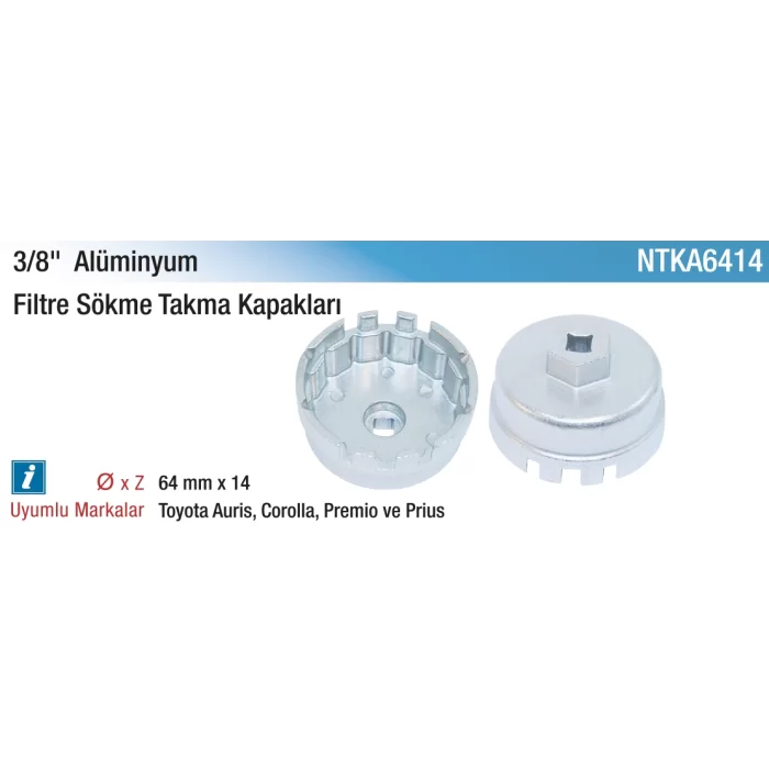 64 mm. x 14 3/8 Aluminyum Filtre Kapağı