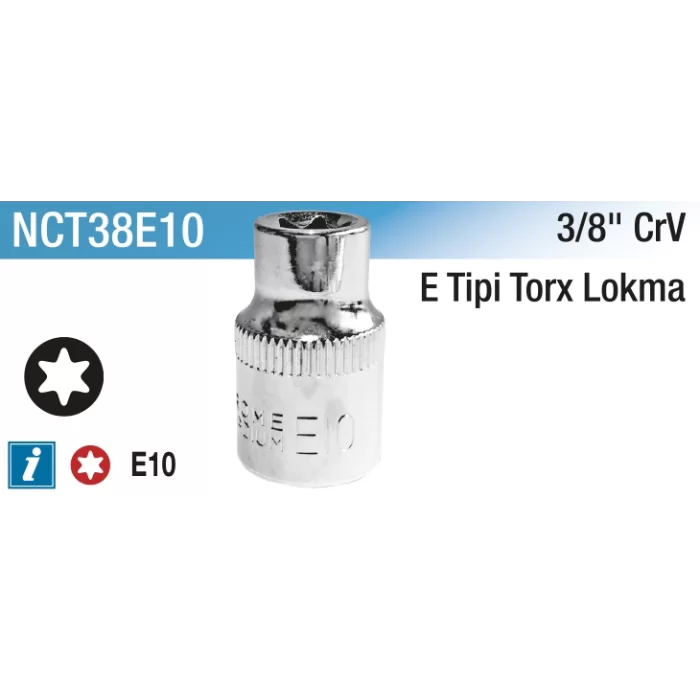 NT 3/8 E10 E Tipi Torx CR-V Lokma