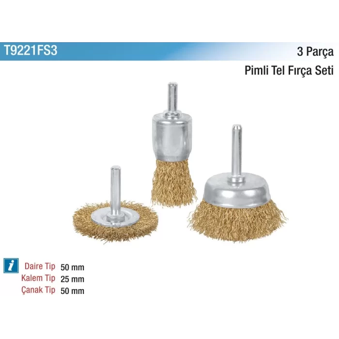 3 Parça Pimli Fırça Seti