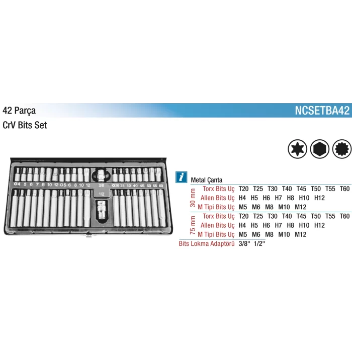 42 Parça Bits Set