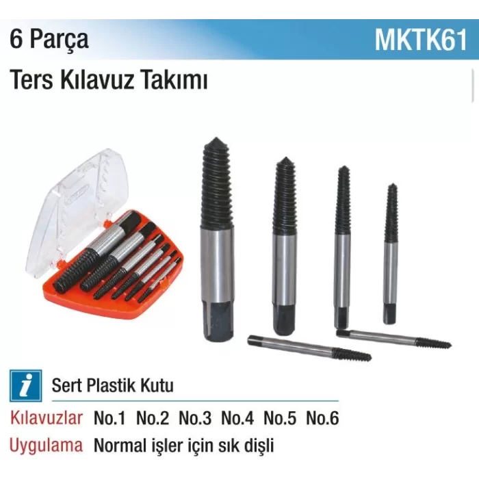 6 PARÇA TERS KILAVUZ TAKIMI (3 Adet)