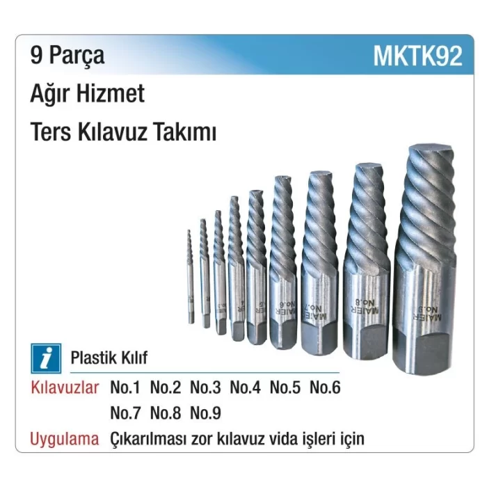 9 PARÇA AĞIR HİZMET TERS KILAVUZ TAKIMI (1 Adet)