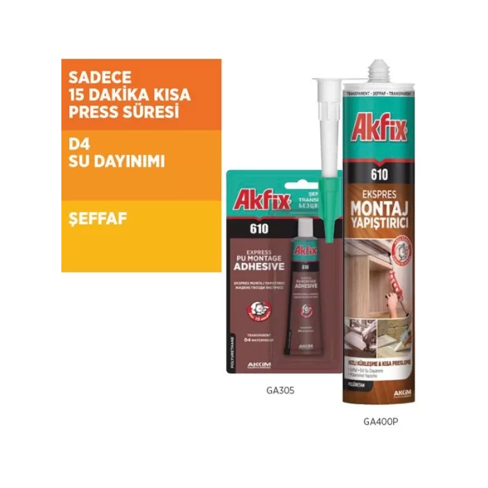 Akfix 610 Pu Ekspres Sıvı Çivi Montaj Yapıştırıcısı 310 ml