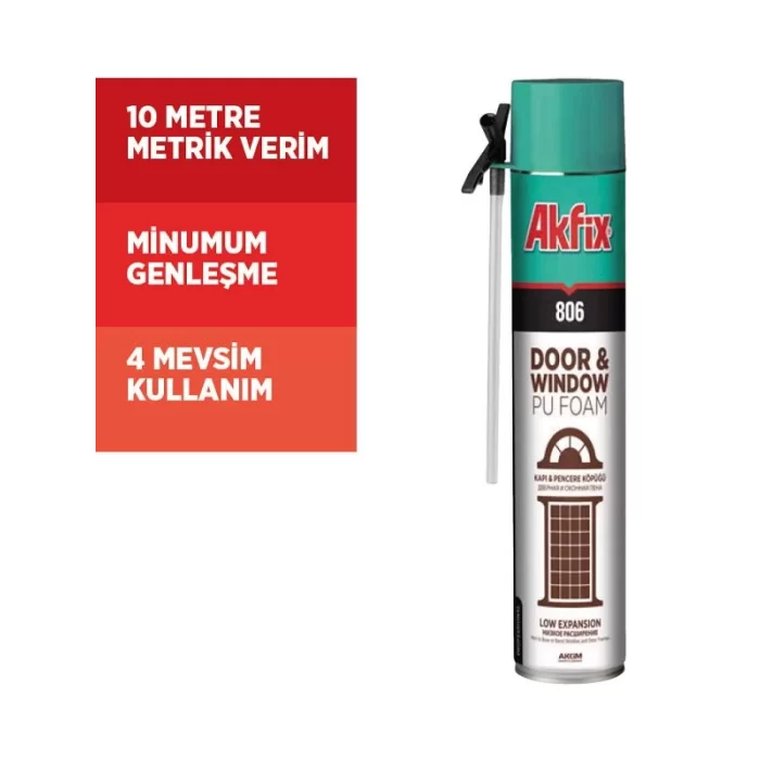 Akfix 806 Poliüretan Kapı-Pencere Köpüğü 750ml / 850gr