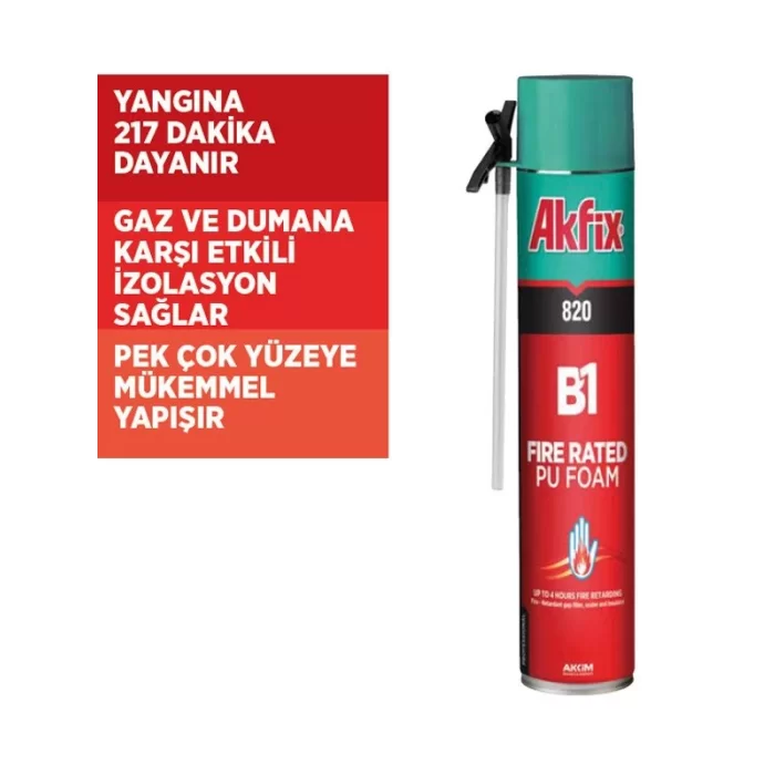 Akfix 820 Yangına Dayanıklı B1 PU Köpük 750ml