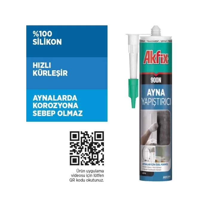 Akfix 900N Nötr Ayna Silikonu Şeffaf 280ml