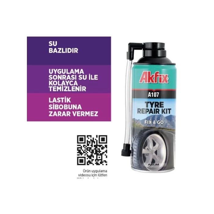 Akfix A107 Oto Lastik Tamir Etme ve Şişirme Spreyi 300ml