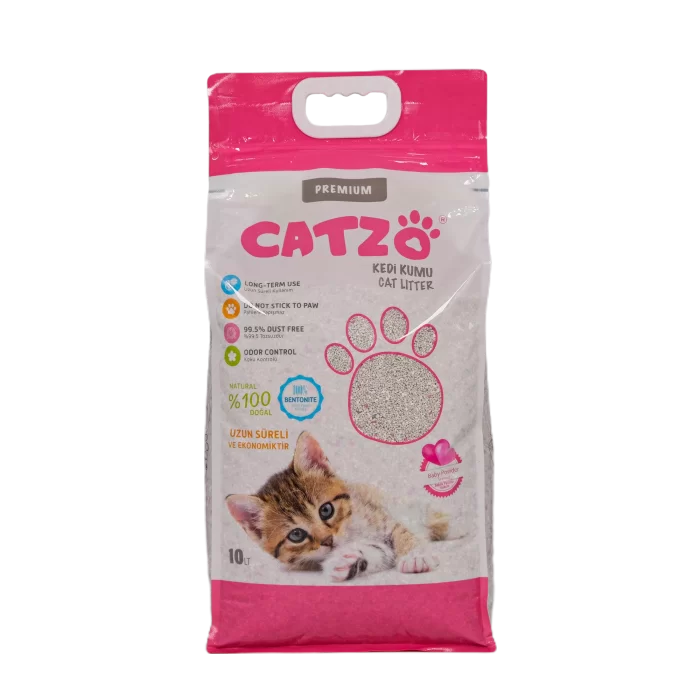 CATZO-KALIN-- KEDİ KUMU 10LT*BEBEK PUDRA* BENTONİT