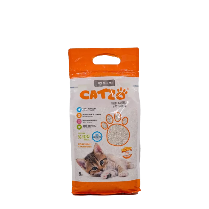 CATZO KEDİ KUMU *PORTAKAL KOKULU* BENTONİT 5LT.