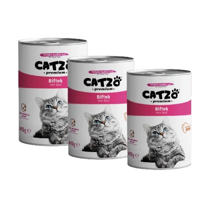 CATZO KONS. PREM.--BİFTEK PARÇA ETLİ-- 400 GR.*12
