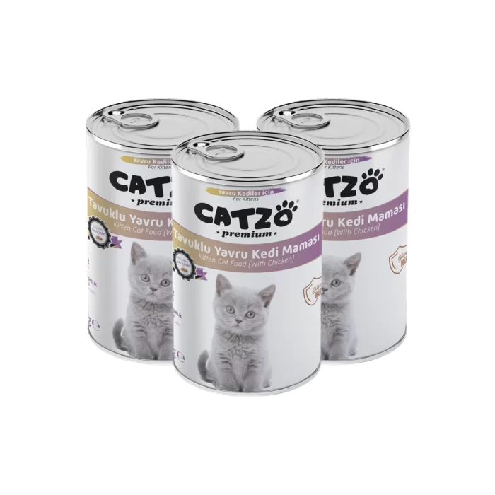 CATZO KONS. -YAVRU KEDİ- TAVUK PARÇA ETLİ 400 GR. *12