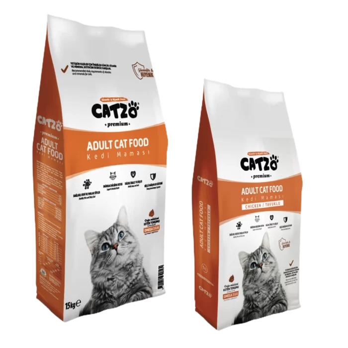 CATZO PREMİUM 1KG.KEDİ MAMASI -TAVUKLU- (15ADET)