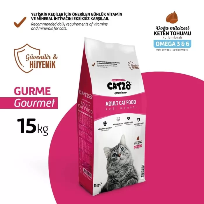 Catzo Premium Gurme Renkli 15 Kg. Kedi Maması