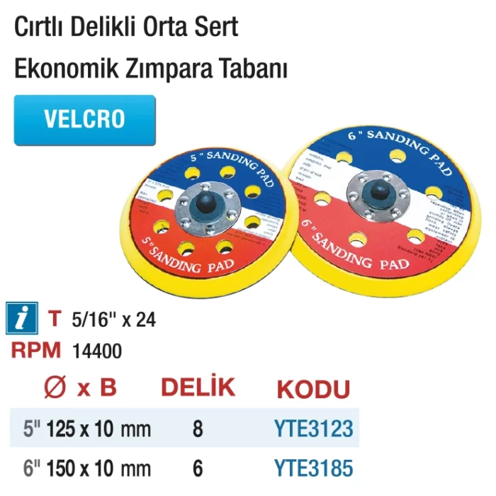 CIRTLI DELİKLİ ZIMPARA TABANLARI