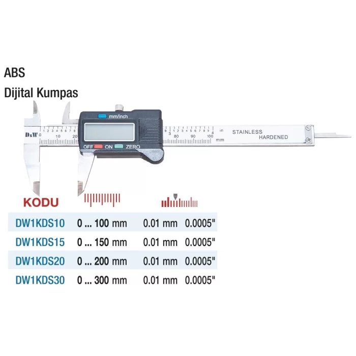 D&W 3 Butonlu Lcd Abs Kasa Dijital Kumpas