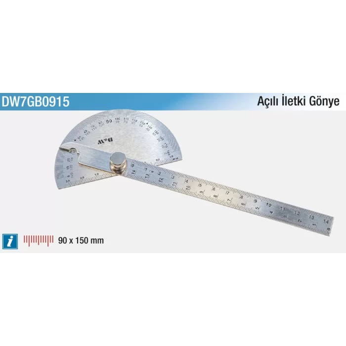 D&W Açılı İletki Gönye 90 x 150 mm.