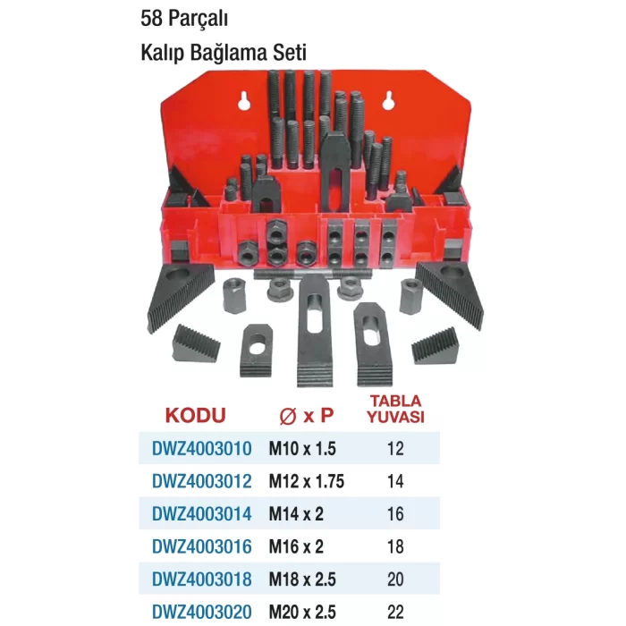 D&W Kalıp Bağlama Seti 58 Parça