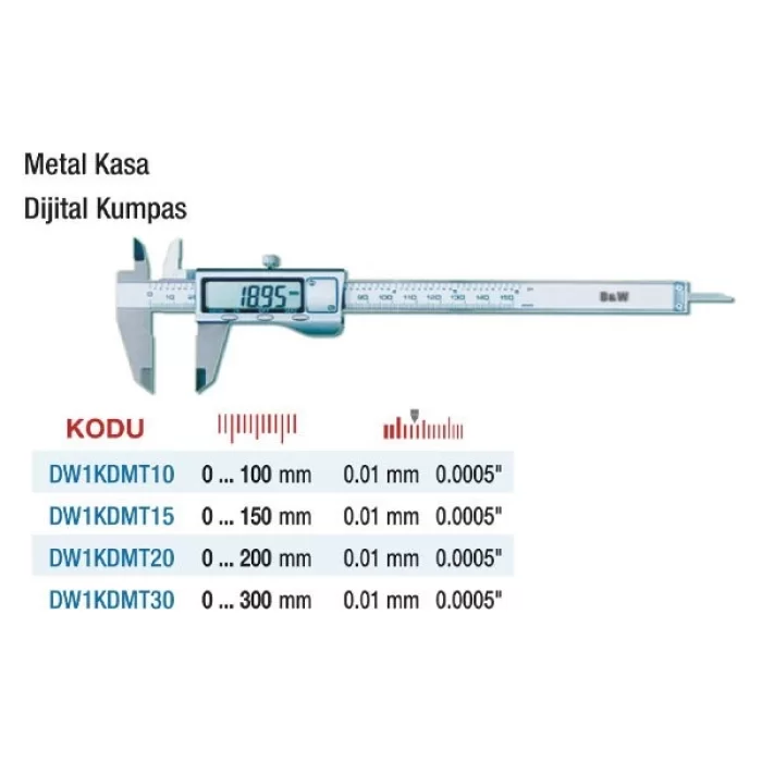 D&W Lcd Metal Kasa Dijital Kumpas