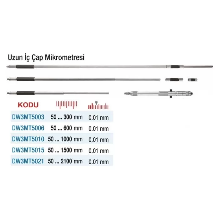 D&W Uzun İç Çap Mikrometresi