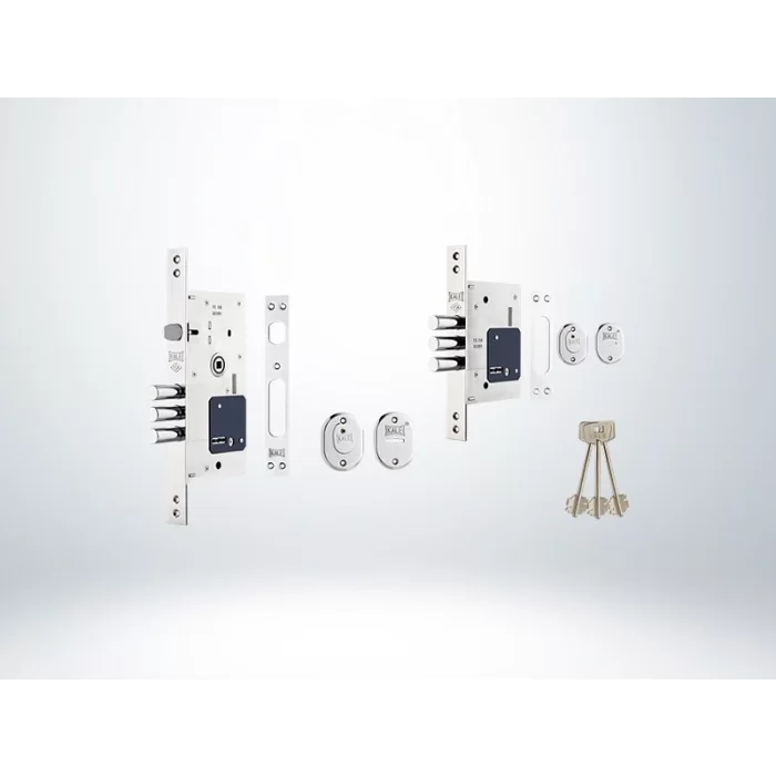 Fişeli Çelik Kapı Kilidi Birbiriniaçar SET ( 252RL+257L ) - KROM