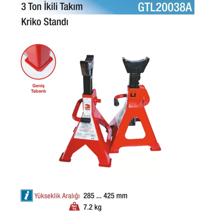 3 ton 285-425 mm. Kriko Standı(İkili Takım)