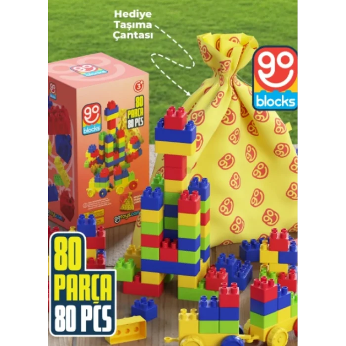 Go Blocks 80 Parça Yapı Blok Seti Multi Blok Saklama Çantalı Shopist