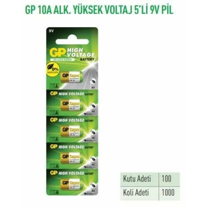 GP10AF2-C5  10A ALK.YÜKSEK VOLTAJ 5Lİ 9 V PİL