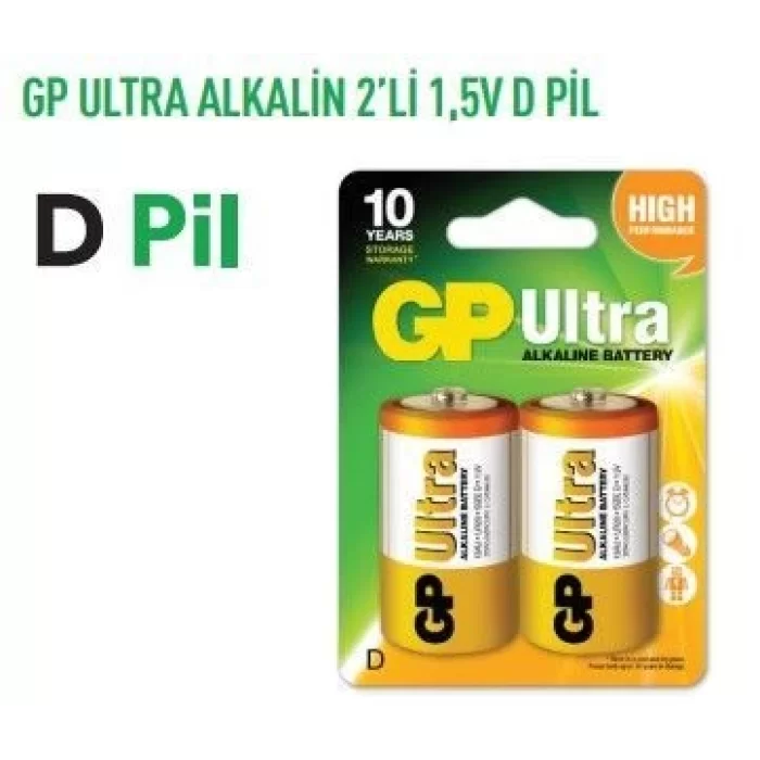 GP13AU  ULTRA ALKALİN 2Lİ 1,5V KALIN PİL