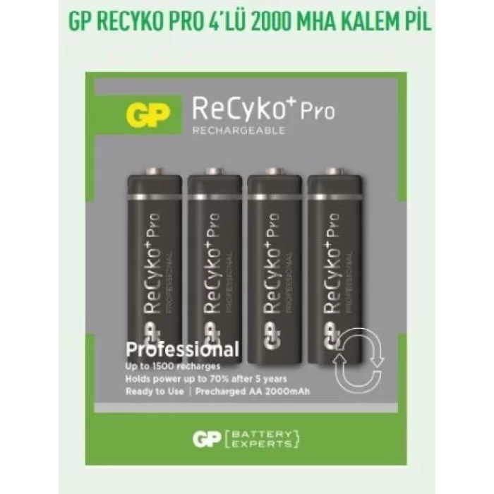 GP210AAHCBEM2GB4  RECYKO PRO 4LÜ 2000 MHA KALEM PİL