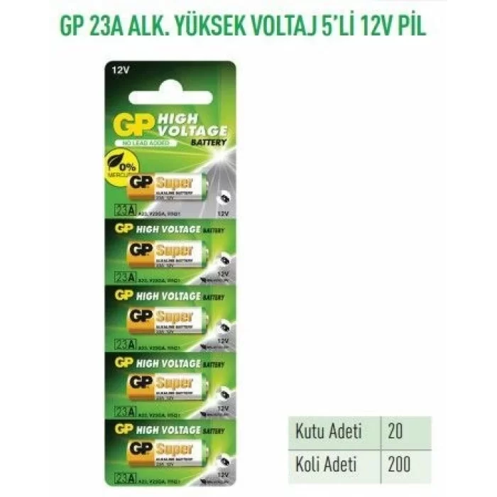 GP23A-C5  23A ALK. YÜKSEK VOLTAJ 5Lİ 12V PİL