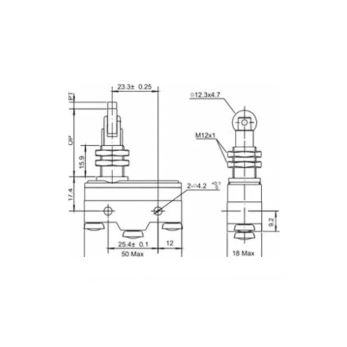 Gwest AZ - 15GQ21 - B Yan Dik Metal Makaralı 15A Mikro Switch (20 Adet)